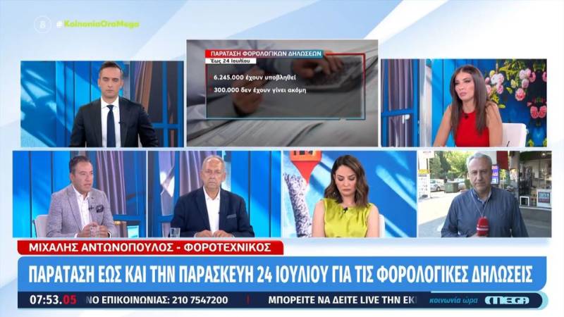 Παράταση έως την Παρασκευή 24 Ιουλίου για τις φορολογικές δηλώσεις