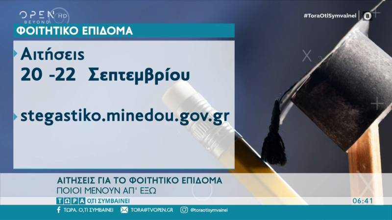 Ξεκινούν οι αιτήσεις για το φοιτητικό επίδομα (Βίντεο)