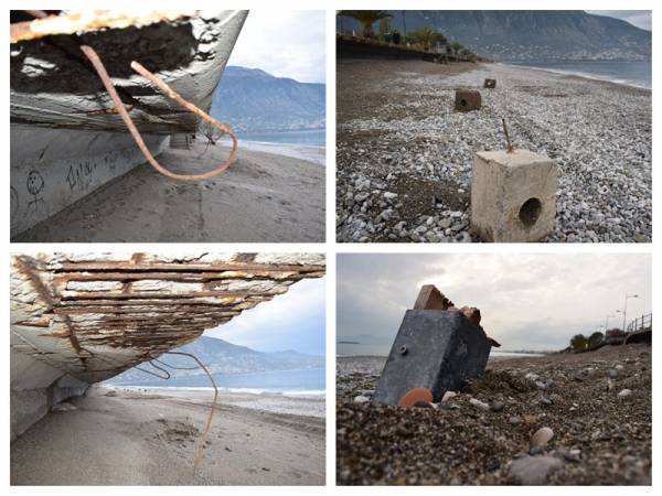 Επικίνδυνη και παραμελημένη σε αρκετά σημεία η παραλία της Καλαμάτας (Φωτογραφίες)