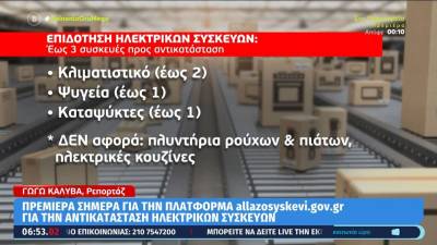 Ανακύκλωση συσκευών: Ανοίγει σήμερα η πλατφόρμα – Οι επιδοτήσεις &amp; τα κριτήρια (βίντεο)