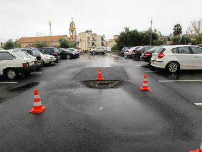 Νέα καθίζηση στο πάρκινγκ 