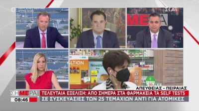 Γεωργιάδης για self tests: Οι φαρμακοποιοί ήξεραν ότι είναι σε συσκευασία 25 τεμαχίων (Βίντεο)