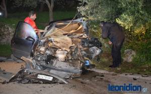 Νεκρός 26χρονος οδηγός σε τροχαίο στο Λεωνίδιο (βίντεο)