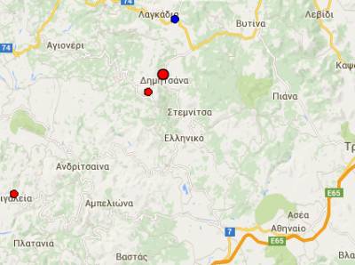 Σεισμός βόρεια της Δημητσάνας