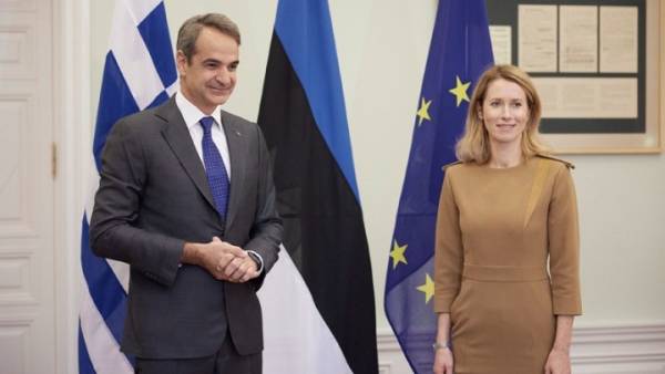 Συνάντηση του Κυρ. Μητσοτάκη με την πρωθυπουργό της Εσθονίας, στο Μαξίμου