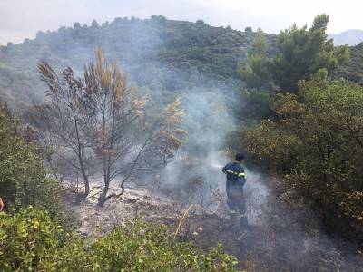 Φωτιά από κεραυνό στην Αγαλιανή