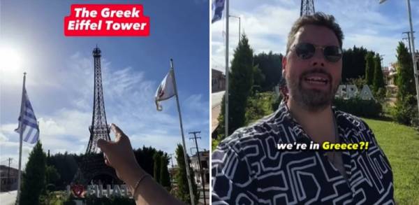 TikToker ξετρελάθηκε με τον Πύργο του Άιφελ στα Φιλιατρά -«Γιατί να πας στο Παρίσι;» (βίντεο)