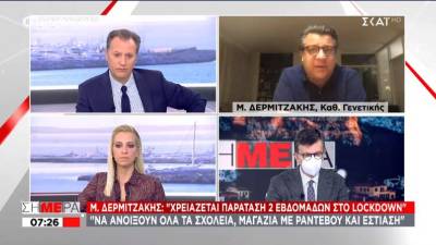 Δερμιτζάκης: Να ανοίξουν σχολεία, καφέ και εστιατόρια σε εξωτερικούς χώρους και μαγαζιά με ραντεβού (Βίντεο)