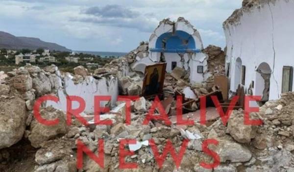 Ισχυρός σεισμός 6,3 στην Κρήτη: Κατέρρευσε εκκλησάκι στον Ξηρόκαμπο Σητείας