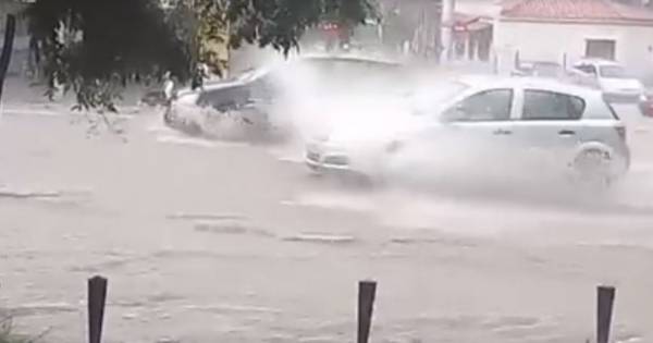 Πολύ γέλιο: Κάδος εναντίον αυτοκινήτου μέσα σε καταιγίδα (βίντεο)