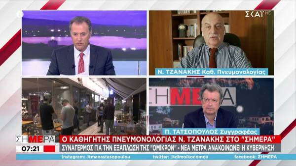 Μετάλλαξη Όμικρον - Τζανάκης: Μετά τα Φώτα από 15.000-18.000 κρούσματα (Βίντεο)