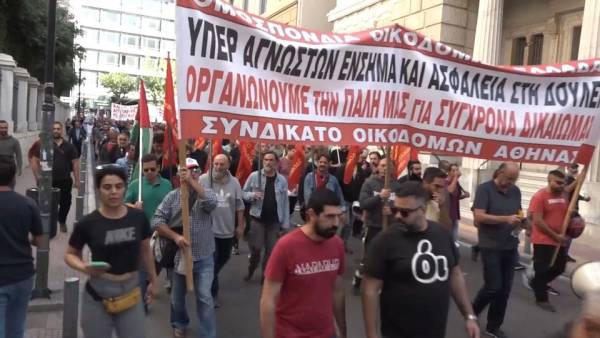 Εικοσιτετράωρη πανελλαδική απεργία των οικοδόμων με πορεία προς το υπουργείο Εργασίας