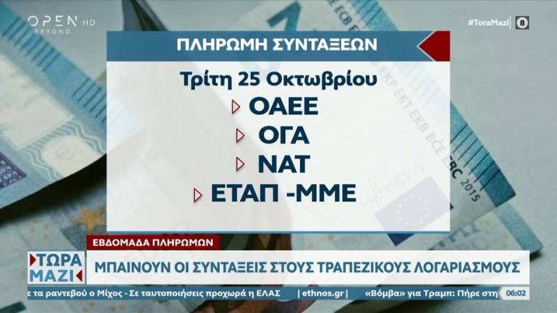 Εβδομάδα πληρωμών: Μπαίνουν οι συντάξεις στους τραπεζικούς λογαριασμούς (βίντεο)