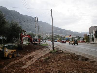 Καλαμάτα: Ξεκίνησαν ξανά οι εργασίες για τον κόμβο στο “Φωτεινή”