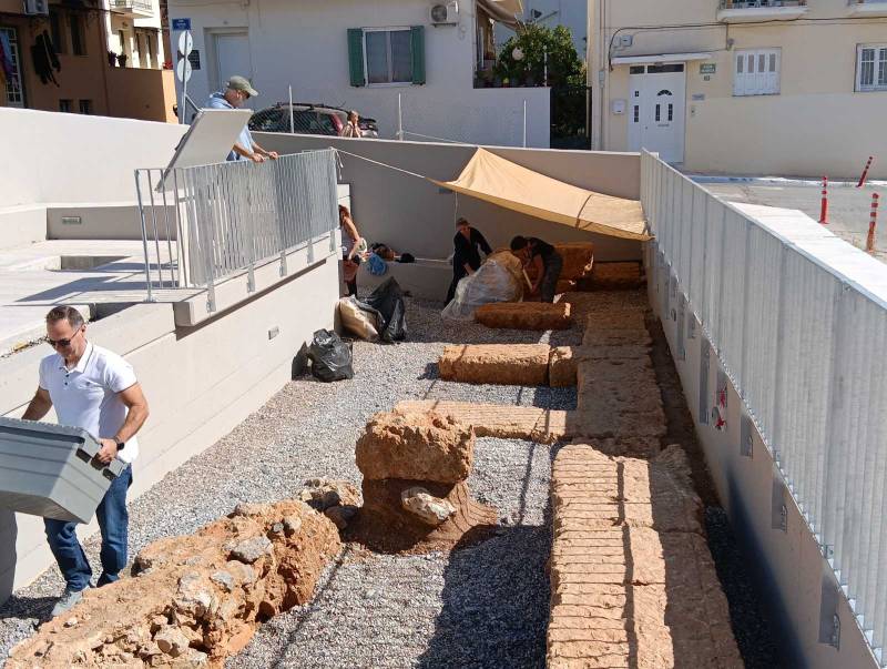 Συντήρηση των αρχαίων της πλατείας Υπαπαντής