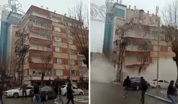 Τουρκία: Συγκλονιστικό βίντεο με κτίριο που καταρρέει από τα 7,8 Ρίχτερ