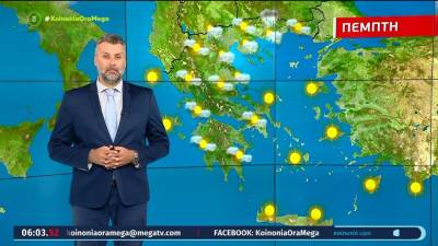 Αίθριος ο καιρός με τοπικές νεφώσεις - Η πρόγνωση του Γιάννη Καλλιάνου