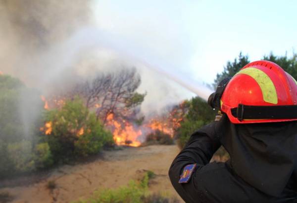 Μεγάλη πυρκαγιά σε πευκοδάσος στη Μυτιλήνη