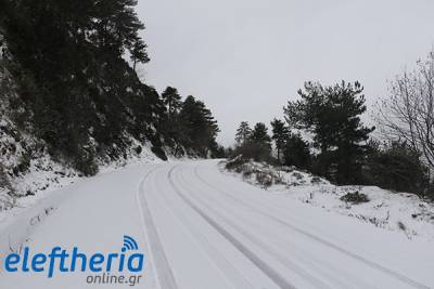 Χιονισμένα σήμερα τα ορεινά του Δήμου Καλαμάτας (βίντεο-φωτογραφίες)