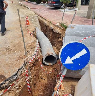 Δίκτυο ομβρίων στην περιοχή Αγίου Αθανασίου Φιλιατρών