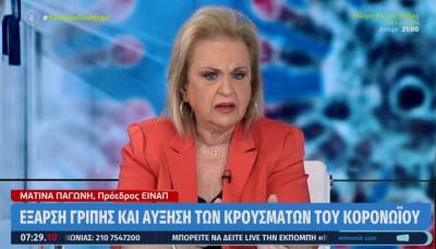 Παγώνη: Τέλος Οκτώβρη με αρχές Νοέμβρη θα πρέπει να γίνει και το εμβόλιο της γρίπης (Βίντεο)
