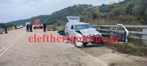Μεσσηνία: 4 τραυματίες από σύγκρουση νεκροφόρας με βανάκι στο δρόμο Γαργαλιάνοι - Ρωμανού (φωτογραφίες)