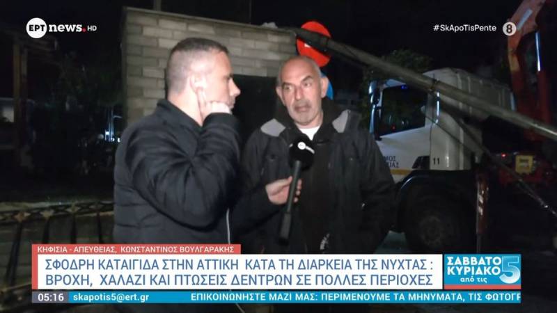 Σφοδρή καταιγίδα στην Αττική κατά τη διάρκεια της νύχτας