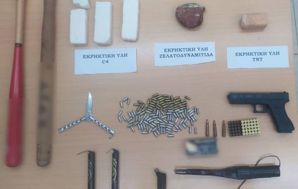 Πάτρα: Εκρηκτικές ύλες στρατιωτικού τύπου όπλα και ναρκωτικά βρέθηκαν στην κατοχή 4 συλληφθέντων