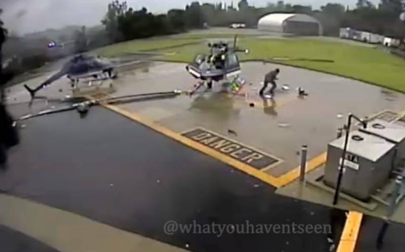 Ελικόπτερα της αστυνομίας διαλύθηκαν, συγκρούστηκαν οι έλικες (Βίντεο)