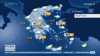 Αστατος ο καιρός σήμερα 05/03/2023 (βίντεο)