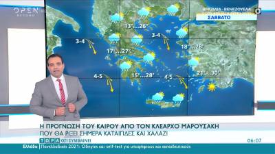 Αστατος καιρός και σήμερα στην χώρα μας (βίντεο)