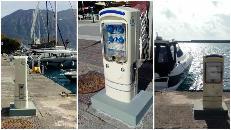 Τοποθέτηση pillar ηλεκτροδότησης και υδροδότησης σκαφών στο λιμάνι Καλαμάτας
