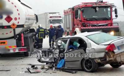 Φθιώτιδα: Ξεκληρίστηκε οικογένεια σε μετωπική σύγκρουση βυτιοφόρου με ΙΧ