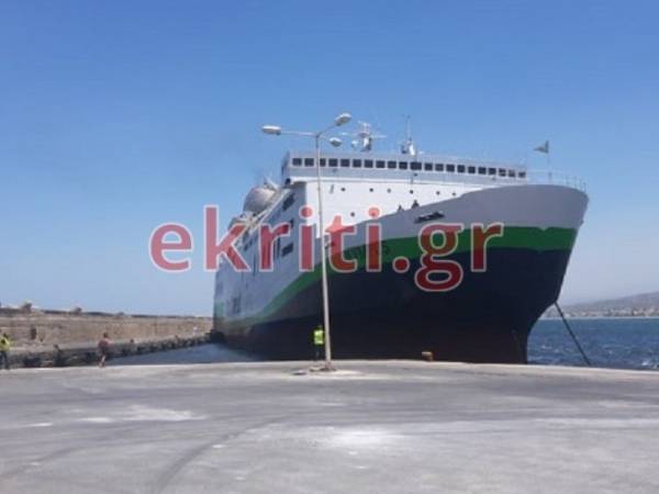 Στο λιμάνι του Ρεθύμνου προσέκρουσε το επιβατηγό οχηματαγωγό πλοίο OLYMPUS