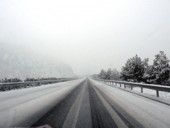 Με αλυσίδες η κυκλοφορία στο δρόμο Καλαμάτας - Σπάρτης