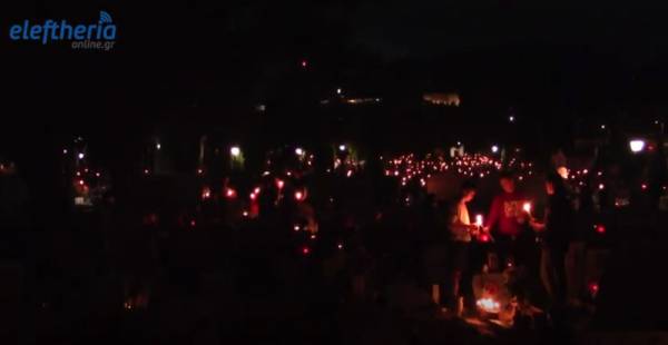 Ανάσταση: Ιδιαίτερη και φέτος η ατμόσφαιρα στο Κοιμητήριο Καλαμάτας (βίντεο)