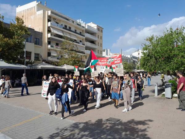 Πορεία φοιτητών για αλληλεγγύη στην Παλαιστίνη