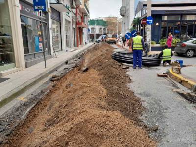 Έργα ύδρευσης στο κέντρο της Καλαμάτας
