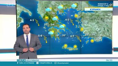 Σε κανονικά επίπεδα για την εποχή η θερμοκρασία σε όλη τη χώρα