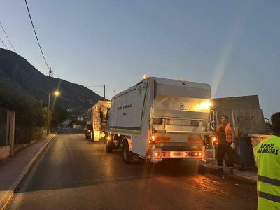 Πλύσιμο και απολύμανση κάδων στην Καλαμάτα