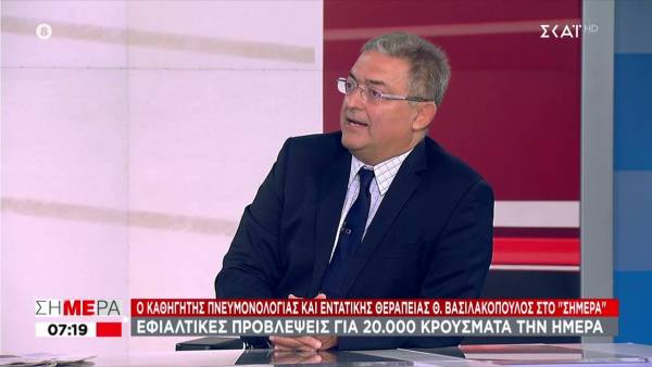 Βασιλακόπουλος: Δεν γίνεται ανοσία της αγέλης χωρίς εμβόλια - Πρέπει να νοσήσουν 4 εκατ. πολίτες (Βίντεο)