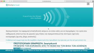Πρωτοποριακή εφαρμογή Smarty4covid προβλέπει τον κορωνοϊό (βίντεο)