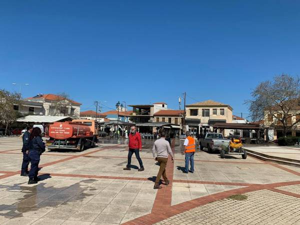Απολύμανση δημόσιων χώρων στην Τριφυλία