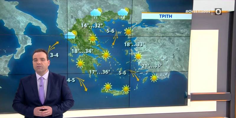 Καιρός: Μίνι καύσωνας την Τρίτη - Θα αγγίξει τους 34 βαθμούς η θερμοκρασία στην Πελοπόννησο