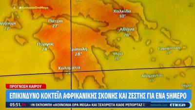 Καιρός: Επικίνδυνο κοκτέιλ ζέστης και σκόνης (Βίντεο)