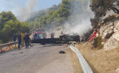 Σύγκρουση ελικοπτέρων στην Ψάθα: Δύο νεκροί και δύο διασωθέντες (βίντεο)