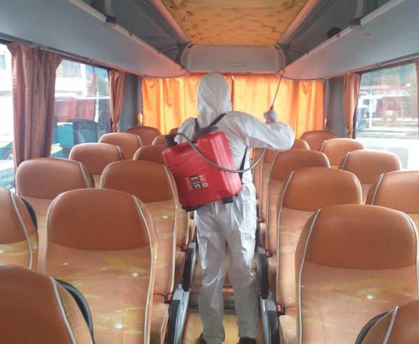 Απολύμανση των λεωφορείων και του σταθμού του Υπεραστικού ΚΤΕΛ Μεσσηνίας