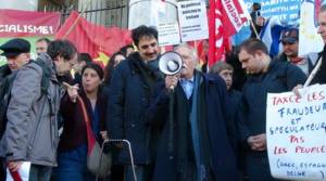 Ο Μανώλης Γλέζος στη συγκέντρωση αλληλεγγύης του Βελγίου