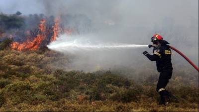 Υπό μερικό έλεγχο η φωτιά στη Χρυσοκελλαριά