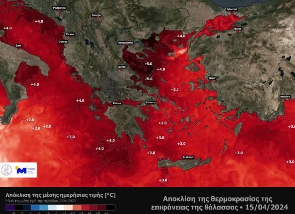 Σε ακραία υψηλά επίπεδα η θερμοκρασία της επιφάνειας της θάλασσας στην Ανατολική Μεσόγειο